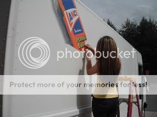 Chasity Removing Graphics From Lance Truck