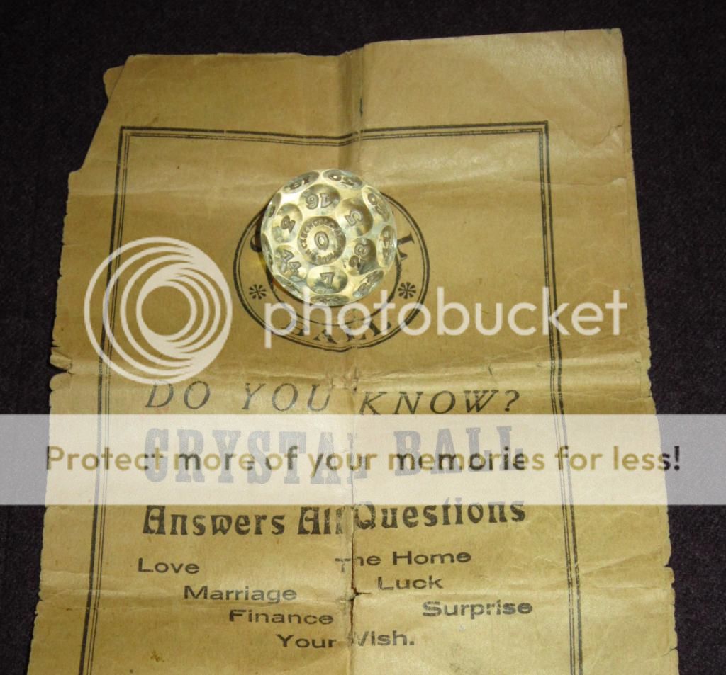 Antique Crystal Ball 32 Sided Dice Fortune Telling Czechoslovakia Magic
