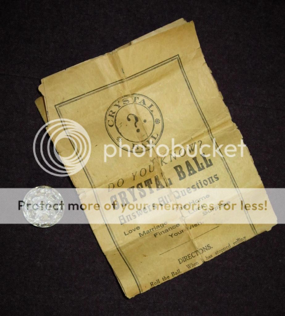 Antique Crystal Ball 32 Sided Dice Fortune Telling Czechoslovakia Magic